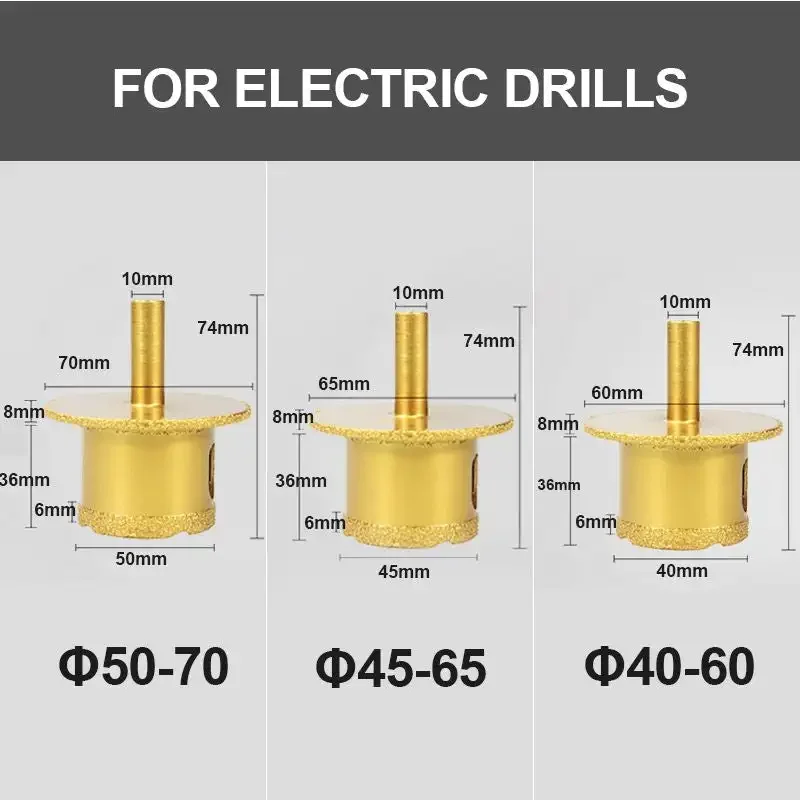 40mm/45mm/50mm  Brazed Diamond Hole Opener Drill Bit For Porcelain Ceramic Tiles Rock Marble Granite Hole Saw Opener