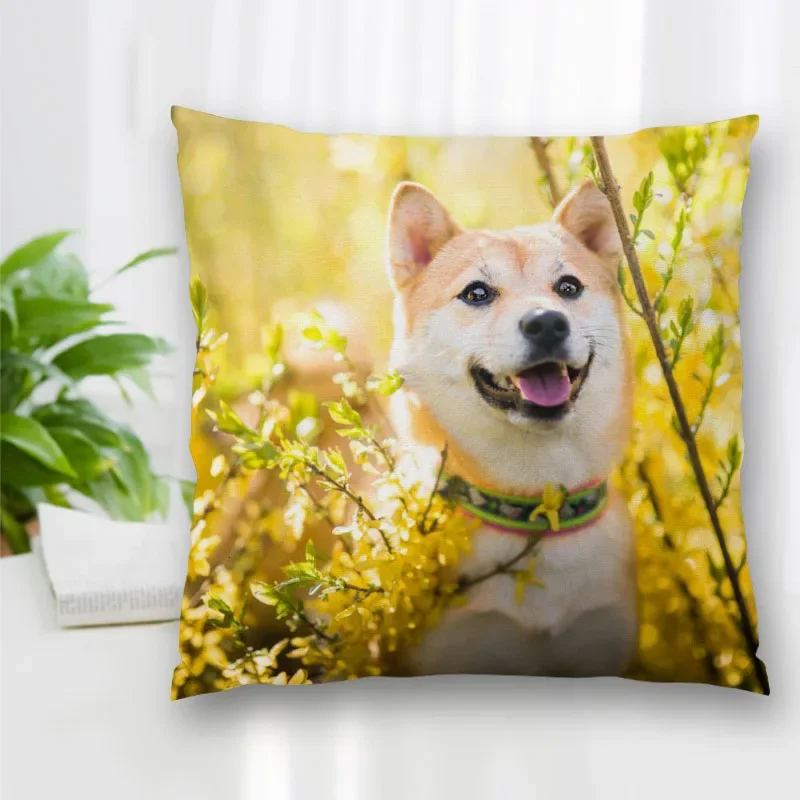 

New Shiba Inu Pillow Slips With Zipper Bedroom Home Office Decorative Pillow Sofa Pillowcase Cushions Pillow Cover