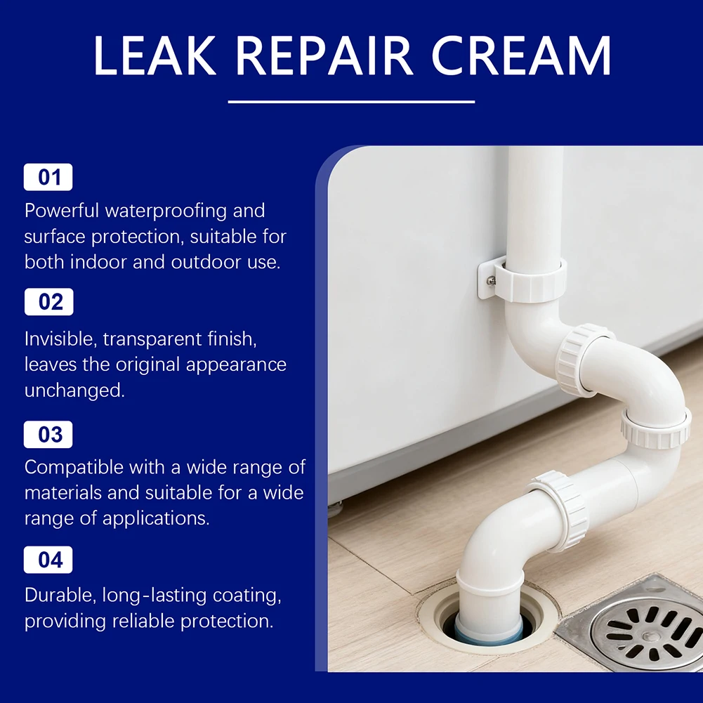 Leaks Repair Sealant Spray Instants Leaks Repair Waterproof Prevents Damage Wall Structural Strong Long-Lasting Cracks Sealing