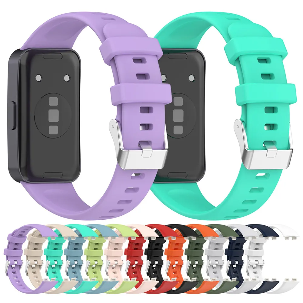 화웨이 밴드 용 실리콘 스트랩 10 10NFC 8 9 8NFC 9NFC 스마트 시계 교체 용 손목 밴드 버클 밴드 액세서리