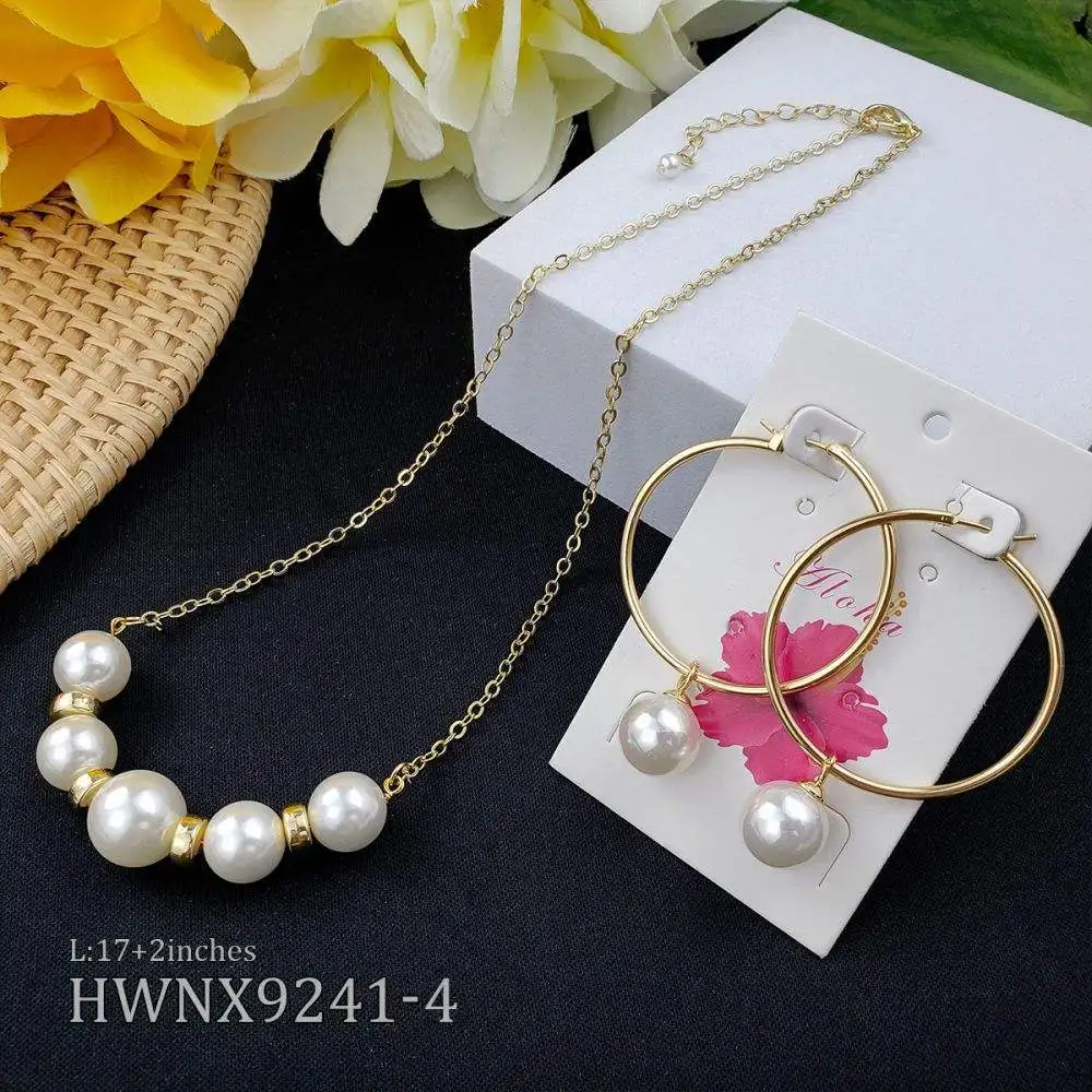 Simple and Elegant Five Round Black Tahitian 12MM Pearl Floater Necklace Hawaiian Hamilton Huggie Earring Jewelry Sets for Women