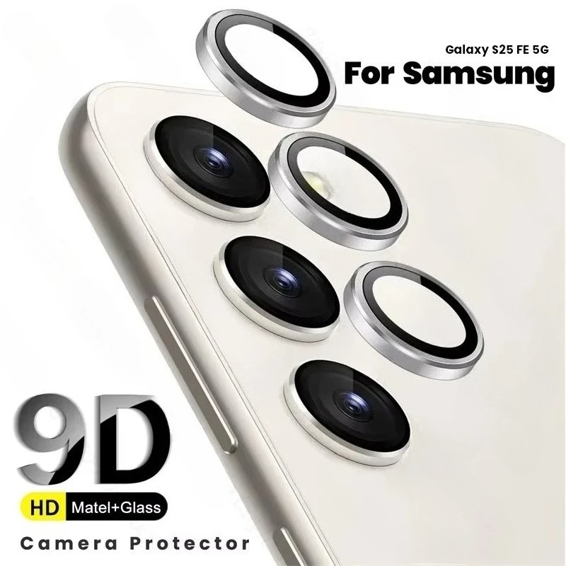 For Samsung Galaxy S25 FE Aluminium Alloy Ring Camera Protector For S25FE S 25 FE 25FE S25FE HD Rear Lens Tempered Glass Film