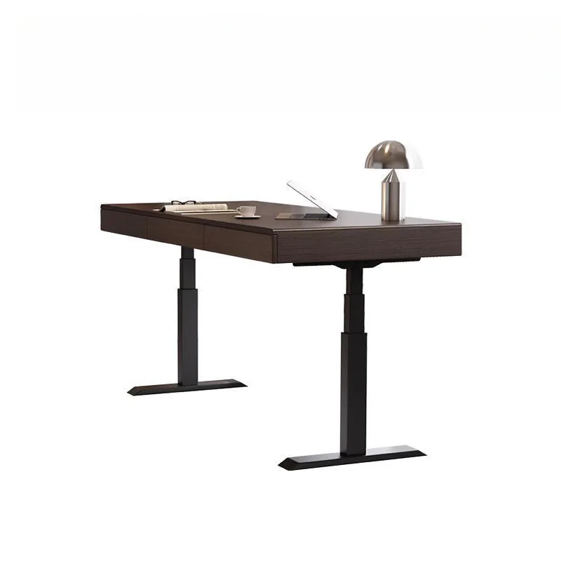 

Minimalist intelligent electric lift desk Modern simple dual motor study solid wood computer work desk