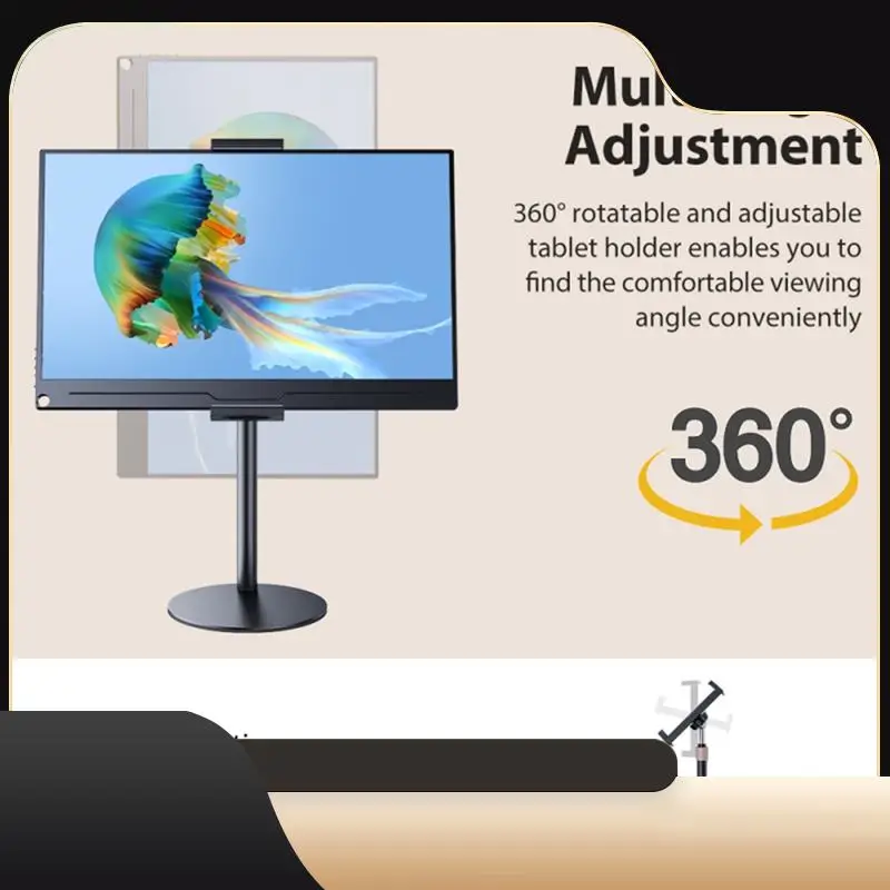 

Портативный монитор, держатель для планшета, регулируемая подставка для монитора, высота, кронштейн для планшета, настольный зажим, подставка-T44C