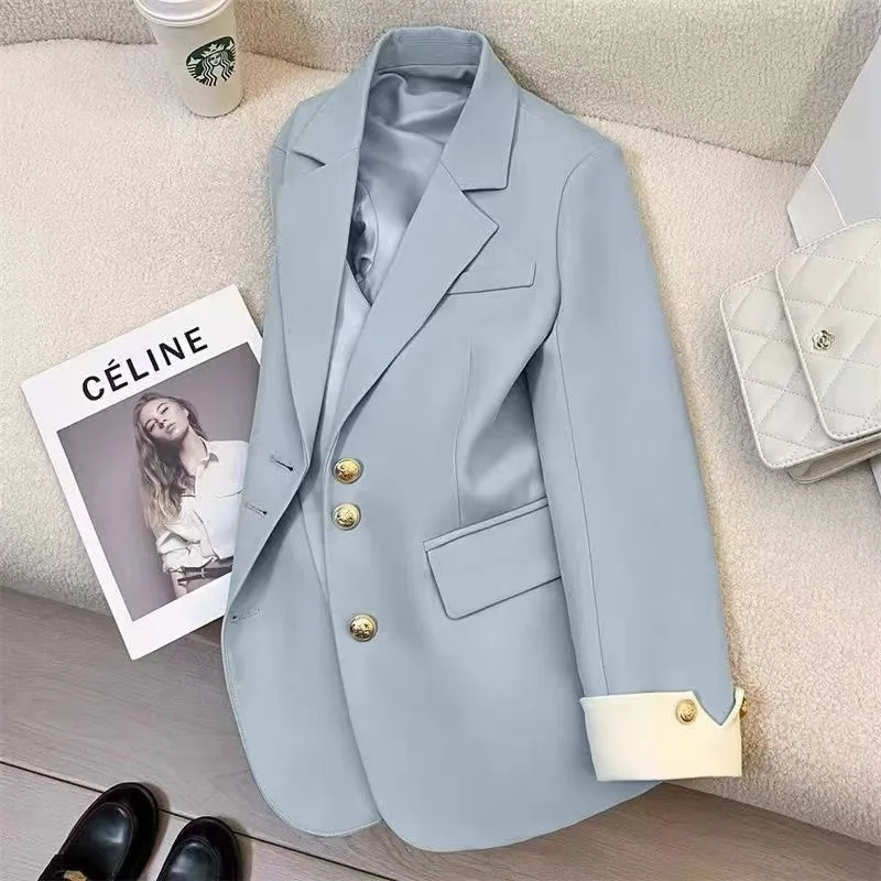 

Women Suit Casual Jacket 2025 New For Spring Autumn Office Suits Business Coat With Lining Solid Color Oversize Dropshipping