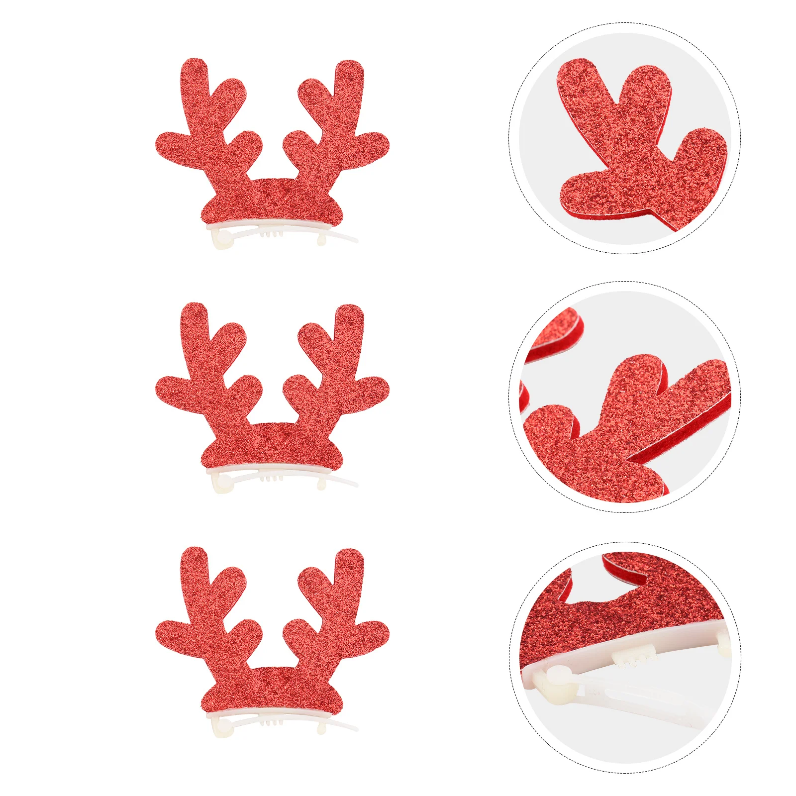 

3Pcs Pet Hairpin Red Christmas Design Comfortable Non-Fading Headband for Pet Costume Outdoor Wear Party Headband