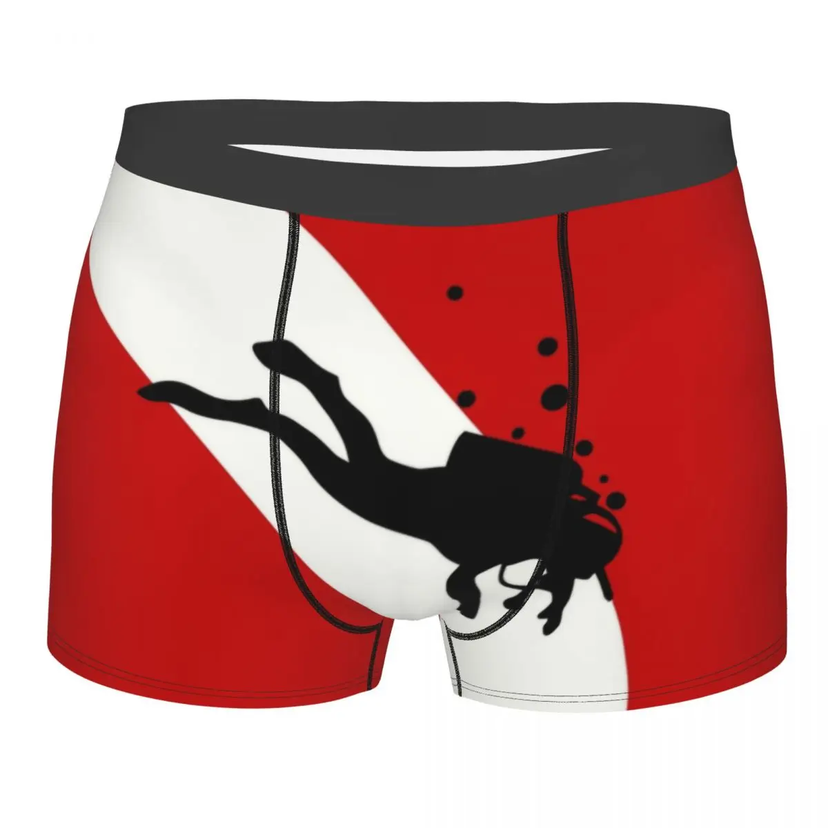 Custom Cool Scuba Dive Flag Bubble Boxers Shorts Underpants Male Breathbale Diving Diver Briefs Underwear