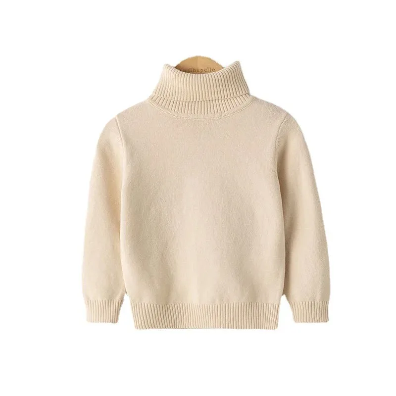 Maglioni per bambini autunno e inverno nuova linea di puro cotone ragazzi e ragazze pullover per bambini maglione a collo alto con fondo