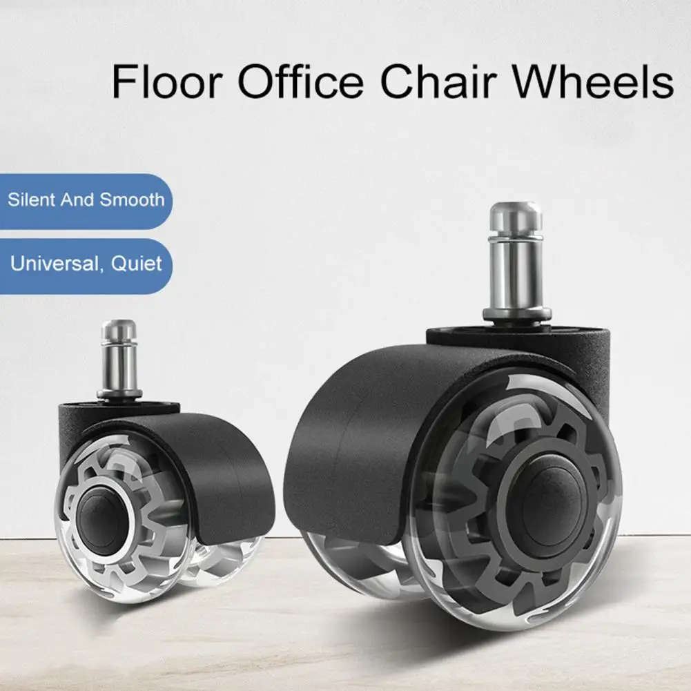 Floor Office Chair Wheels Durable 2-inch Office Chair Wheel for Hardwood Floors Carpets Heavy Duty Replacement for Computer image 4