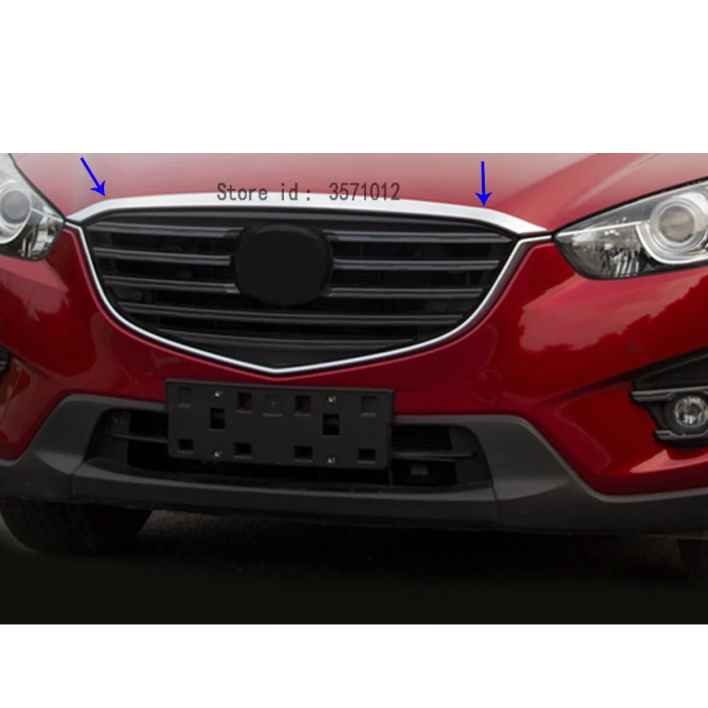 Car ABS Chrome Panel Front Engine Machine Racing Grill Grille Hood Stick Trim Lamp For Mazda CX-5 CX5 2012 2013 2014 2015 2016