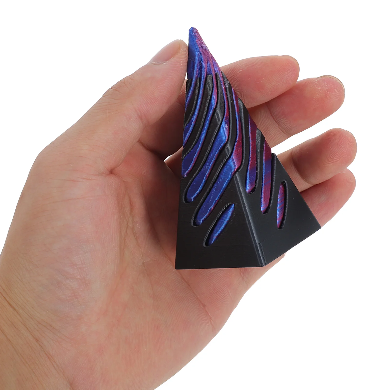 나선형 콘 피젯 3D 프린트된 나선형 환상 피라미드 책상 휴식 스트레스 해소 감각 장치 성인 및 어린이용