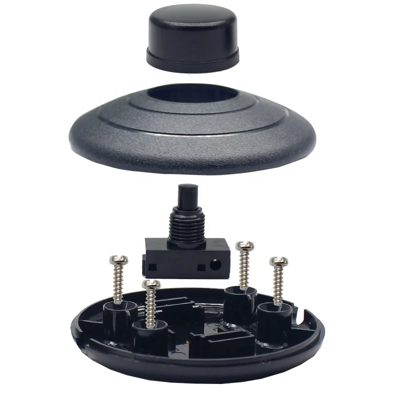 XH-317 Black ON-OFF Inline Lamp Floor Light Foot Pedal Push Button Switch