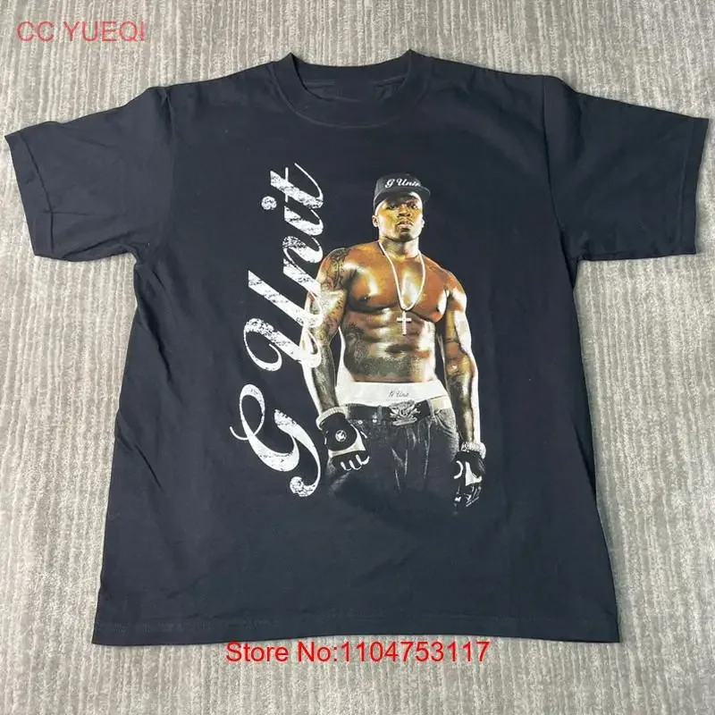 Double Side Vintage 2000s 50 Cent G Unit Tour Hip Hop Rap Y2K T Shirt S 5XL vintage Washed Stretched Top For Everyday Wear