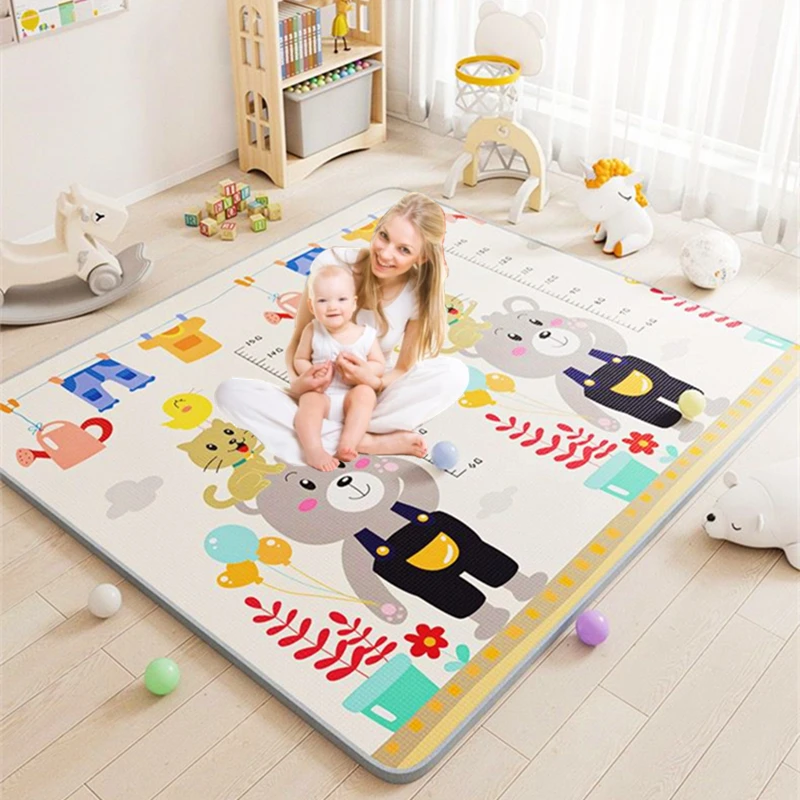 Polymères de jeu pour bébé à motif double face, tapis épais, tapis dans la pépinière, tapis d'escalade pour enfants, jeux actifs, jouets, 1/0 cm