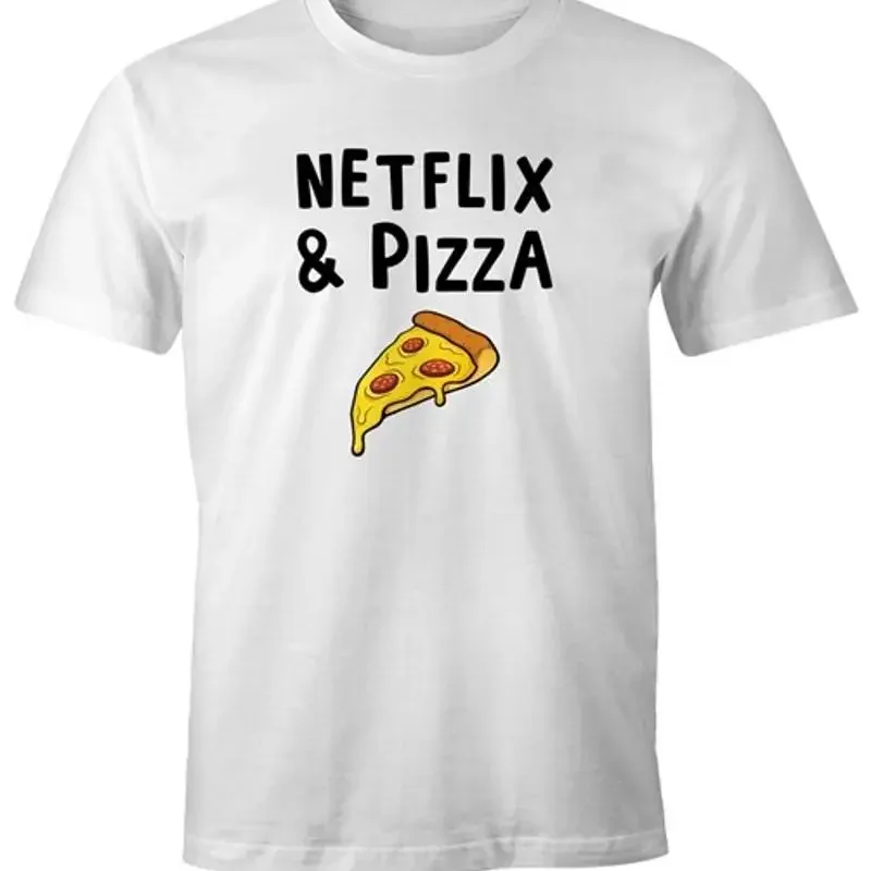 Camisa divertida Junkie de la serie Netflix & Pizza para hombre que dice la camisa Moonworks ®
