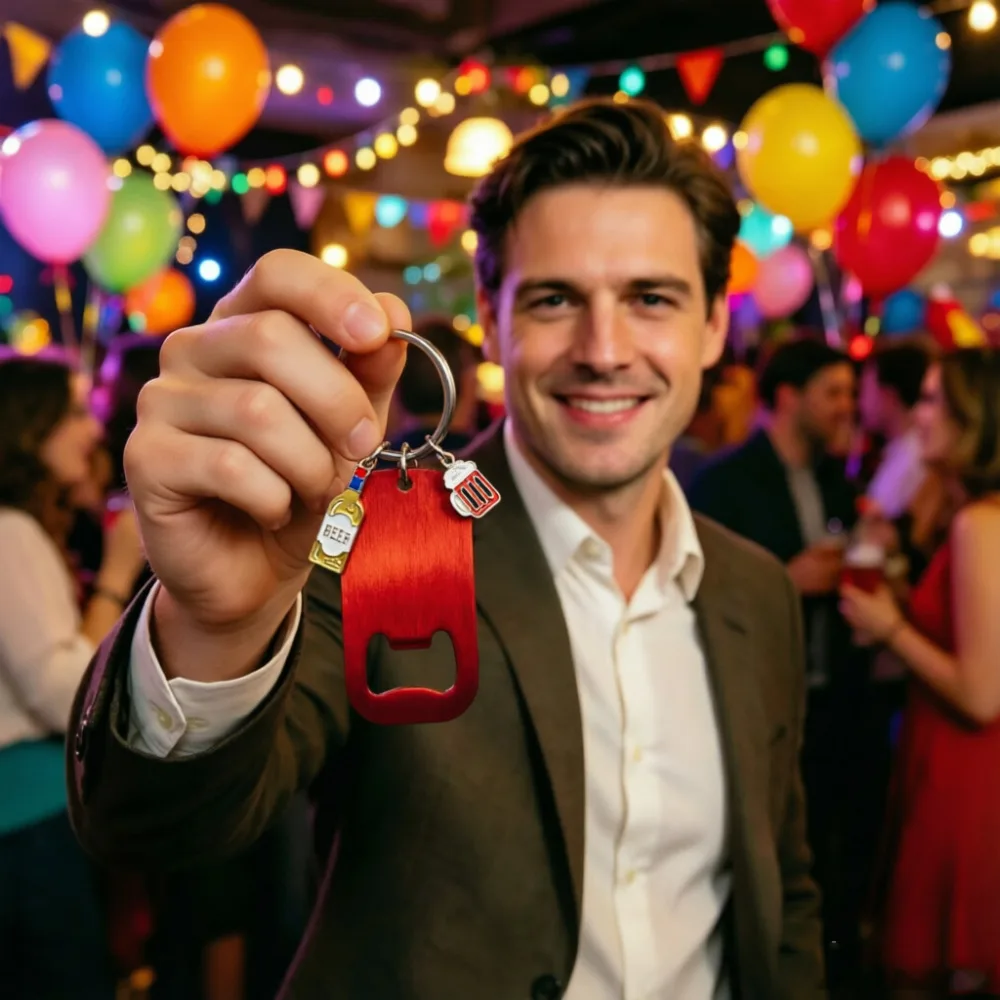 DIY Edelstahl Flaschenöffner Schlüsselanhänger Personalisierter Bierkapsel-Öffner Tragbarer Schlüsselring für Vater Bar Hochzeit Party Gastgeschenke Individuelles Geschenk – Detail 5