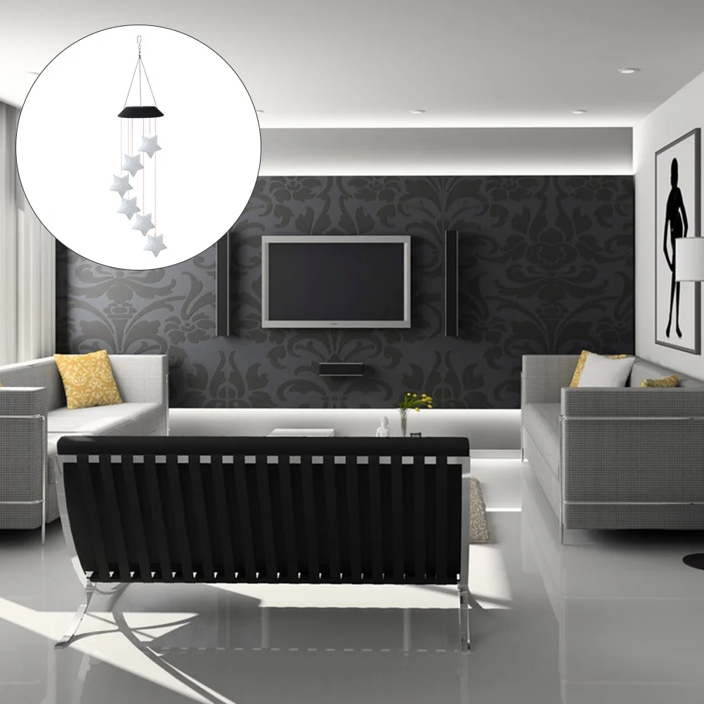 

1Pcs Colorful Solar Power Wind Chime Lamp Star Shape Hanging Light Portable Christmas Decorative Romantic Garden Night Lamp