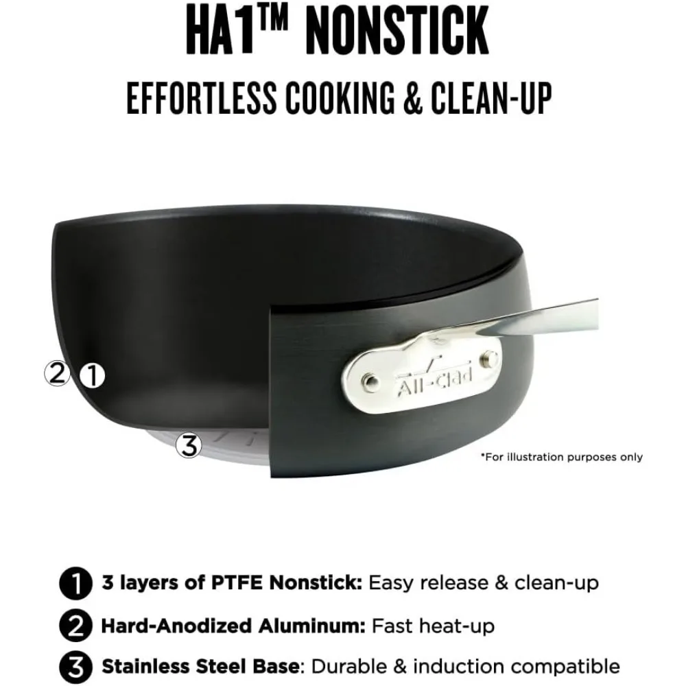 

12 Inch Hard Anodized Nonstick Fry Pan Induction Safe 500F Oven Broiler Perfect for Home Chefs