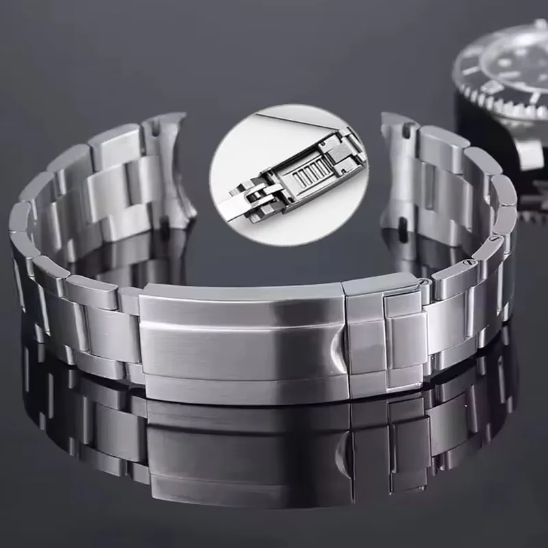904L Watch Bracelet For Rolex SUBMARINER DAYTONA SUP GMT Men Fine-Tuning Pull Button Clasp Stainless Steel Watch Chain 20mm 21mm