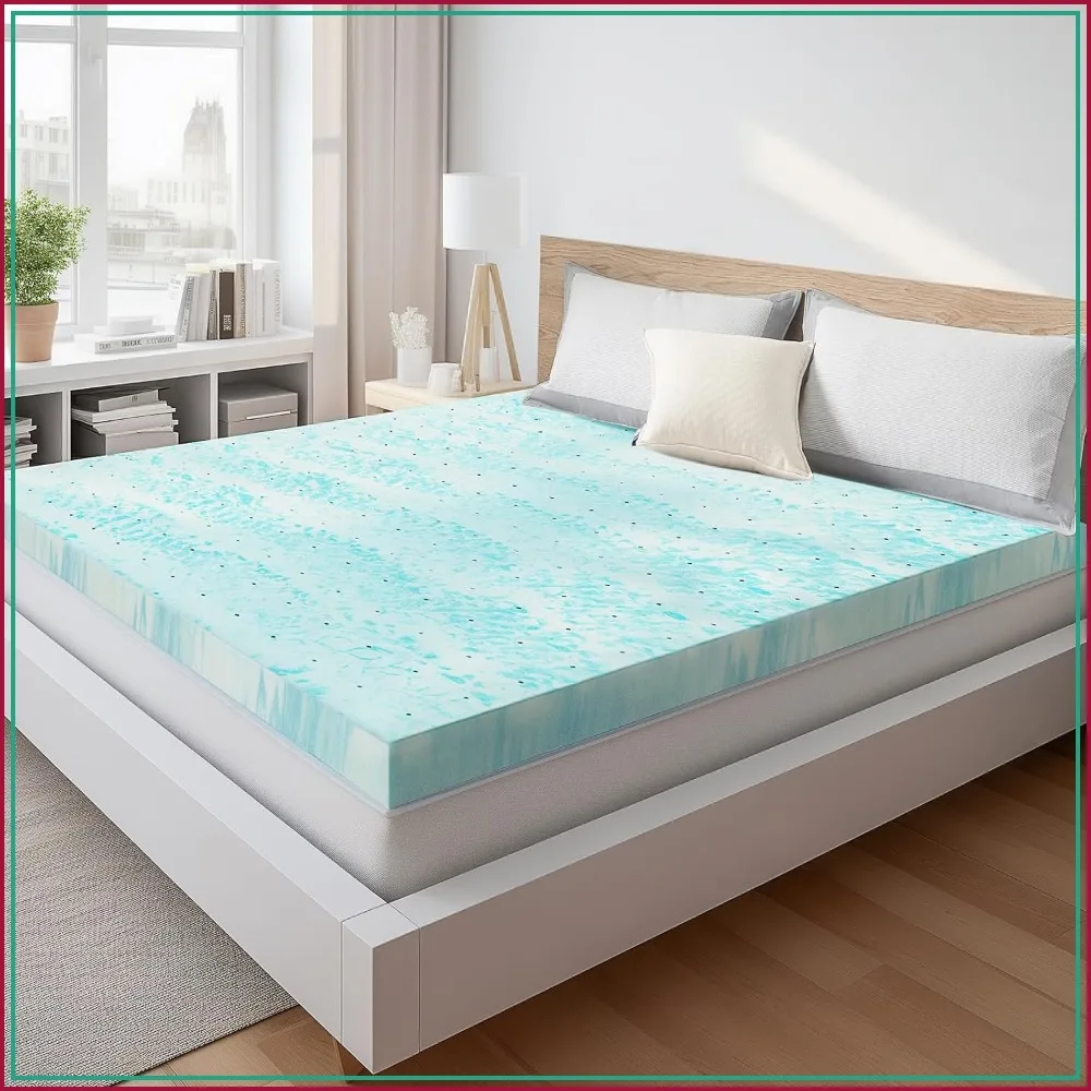 

3 Inch Gel Infused Memory Foam Mattress Topper King, Cooling Pad for Pressure Relief, CertiPUR US Certified, Breathable