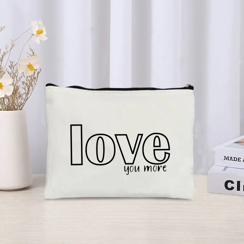 Happy Valentine's Day Love Print Cosmetic Bag New Perfume Lipstick Pouch Travel Skin Care Products Toiletry Bags Gift for Lover