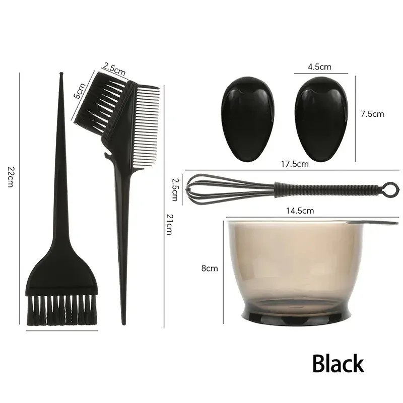 7pcs Hair Dyeing Tool Set Home Beauty Oil Dyeing Kit Includes Dyeing Bowl Comb Brush Mixer Ear Caps Apron
