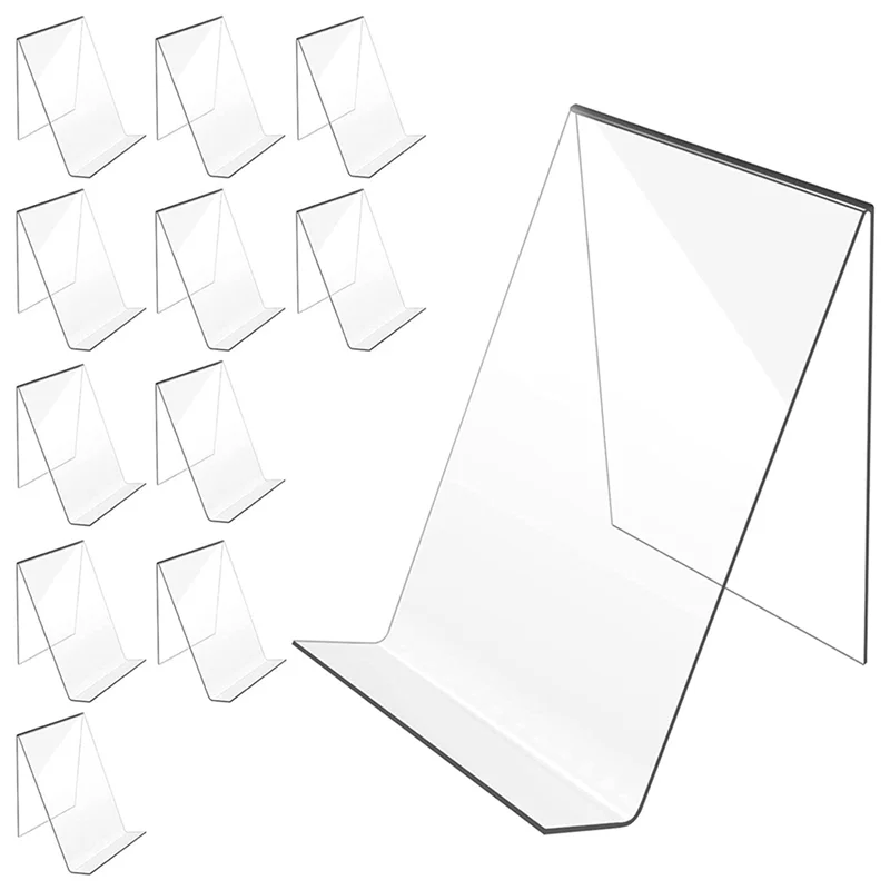 ABAE-24 Pack Acrylic Book Stand,Clear Book Display Easel,Acrylic Book Stand Holder For Displaying Comic Books Albums