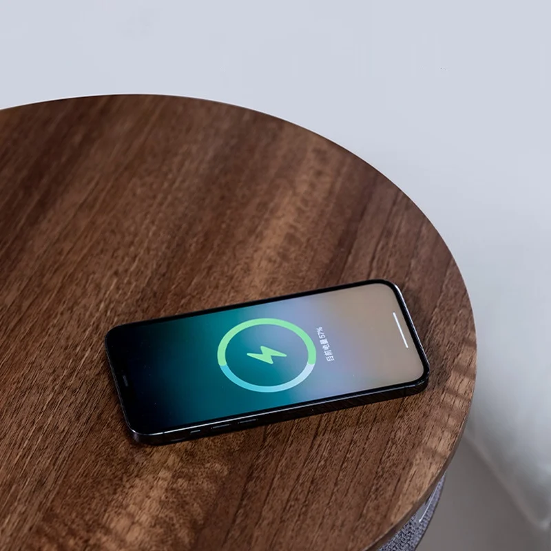 Tavolo da tè rotondo intelligente con altoparlante Bluetooth tavolo angolare da soggiorno con ricarica Wireless tavolino multifunzione portatile