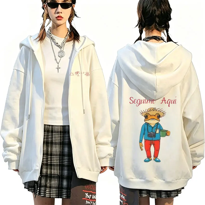

Rapper Bad Bunny Zipper Hoodie Debi Tirar Mas Fotos DTMF Merch Zip Up Jacket Coat Men's Clothing Hip Hop Fashion Trend Hoodies