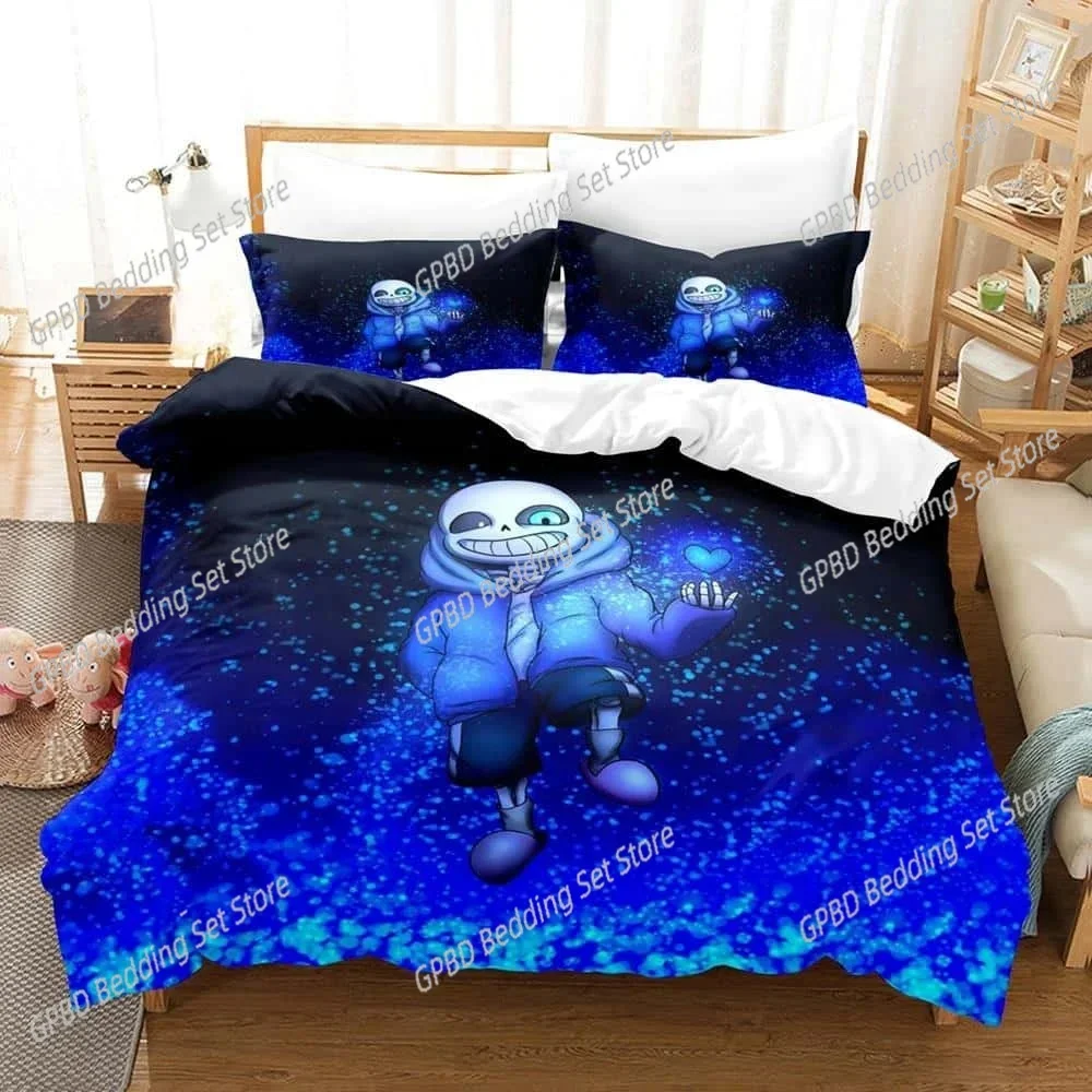 3d Cartoons Undertale Sans Bedding Set Bedroom Soft Modern Bedspreads Comefortable Kids Duvet Cover Quilt Cover And Pillowcase