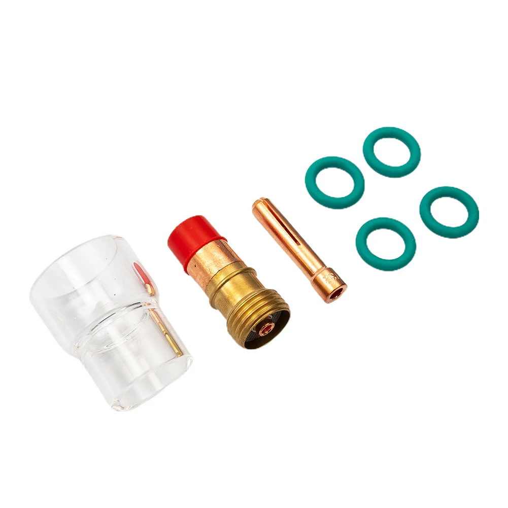 TIG Torch Gas Lens Replacement Kit with #12 Glass Cup For Stubby Lens and All Required Mounting Parts for WP-17 WP-18 WP-26