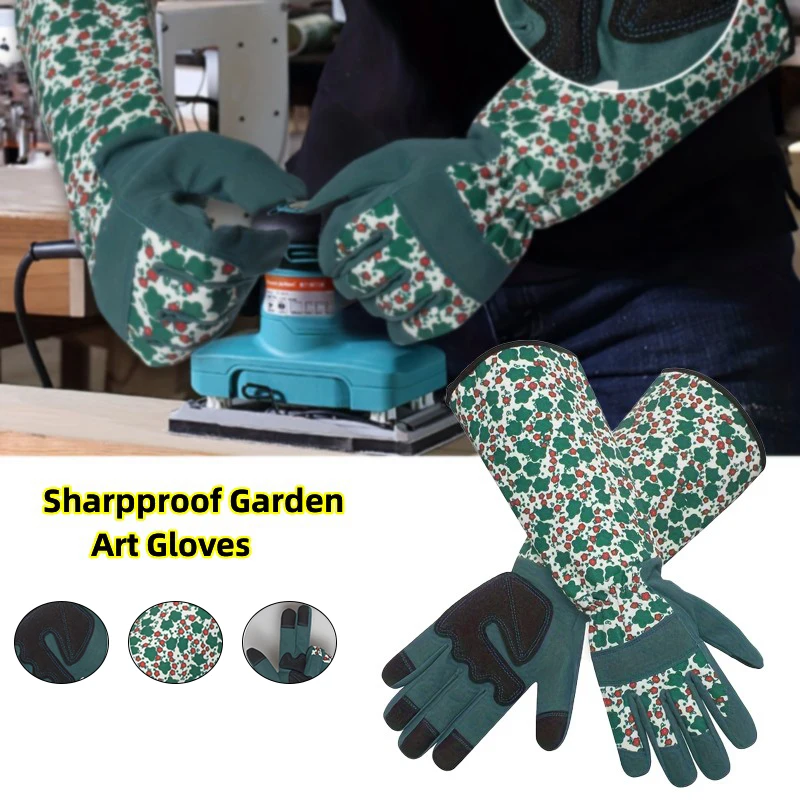 

Long Gardening Gloves Thorn Proof Gloves Canvas Rose Pruning Garden Gloves with Touch Screen Protection for Gardeners Gloves