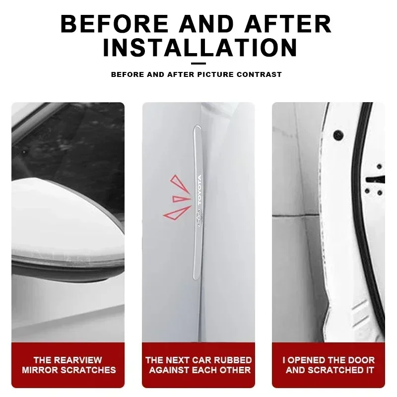 مقبض باب السيارة شريط حماية مضاد للتصادم ملحقات لتويوتا برادو Rav4 يارس هايلكس بريوس أفينسيس كورولا كامري