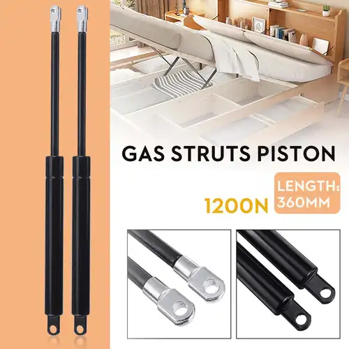 2 uds 1200N 36cm puntales de Gas de acero inoxidable capó puerta trasera soporte de elevación de choque cama de almacenamiento resorte de Gas coche autobús RV