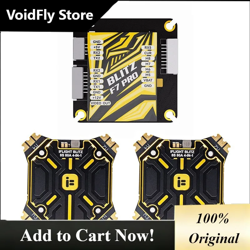 VoidFly iFlight BLITZ F7 Pro Flight Controller E80 4-IN-1 80A Pro ESC with 35x35mm Mount pattern for FPV X8 Cinematic Multirotor