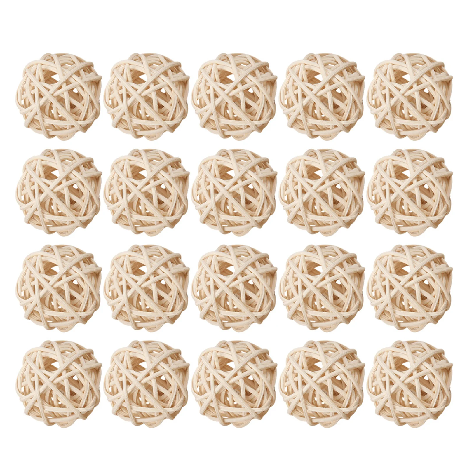 

60Pcs Miniature Rattan Balls Natural Wicker Orbs for DIY Craft Decor Vase Filler Bowl Centerpiece Wedding Christmas Boho Event