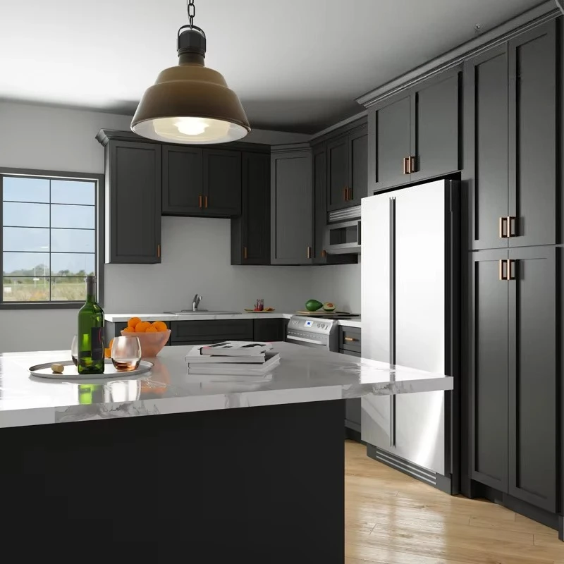 New Trend Graphite Shaker Kitchen Cabinets Ready To Assemble | U.S. Warehouse Stock | Modern American Style Shaker Cabinets