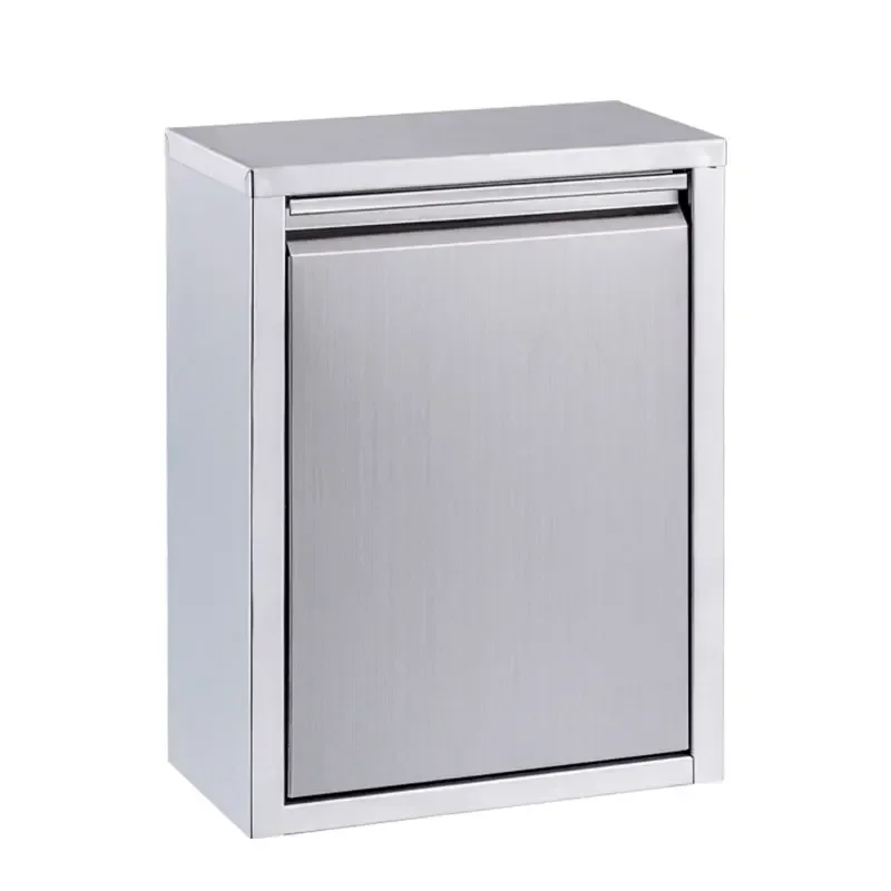 Stainless Steel Recessed Trash Can, Household Storage, Kitchen Wall Mounted Rubbish Bin, Leak Proof Garbage Can, Modern Design