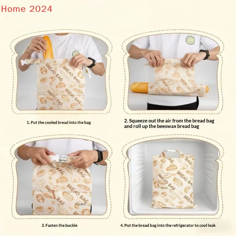 

Portable Reusable Homemade Loaf Bag Food Grade Cotton Bread Bags Kitchen Storage Bread Large Washable Storage Bag Food Organizer