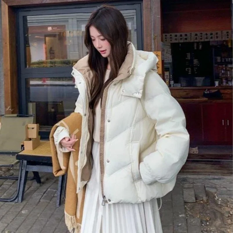 

2025 Winter New Style Loose Fit Thickened Petite Cotton Jacket Women Clothing Short Cotton Coat Cold Protection Bread Parkas