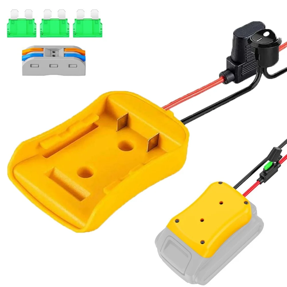 

External Battery Adapter Converter For Dewalt 20V Battery DIY Power Tool Box Accessories Kit Electric Extension Newest With Fuse
