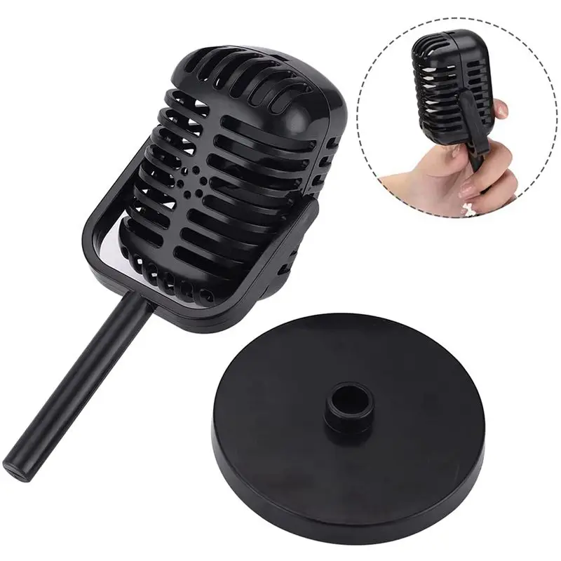 HOES-2X Vintage Microphone Prop,Plastic Fake Microphone,Retro Microphones For Costume & Role Play,Antique Microphone Stage