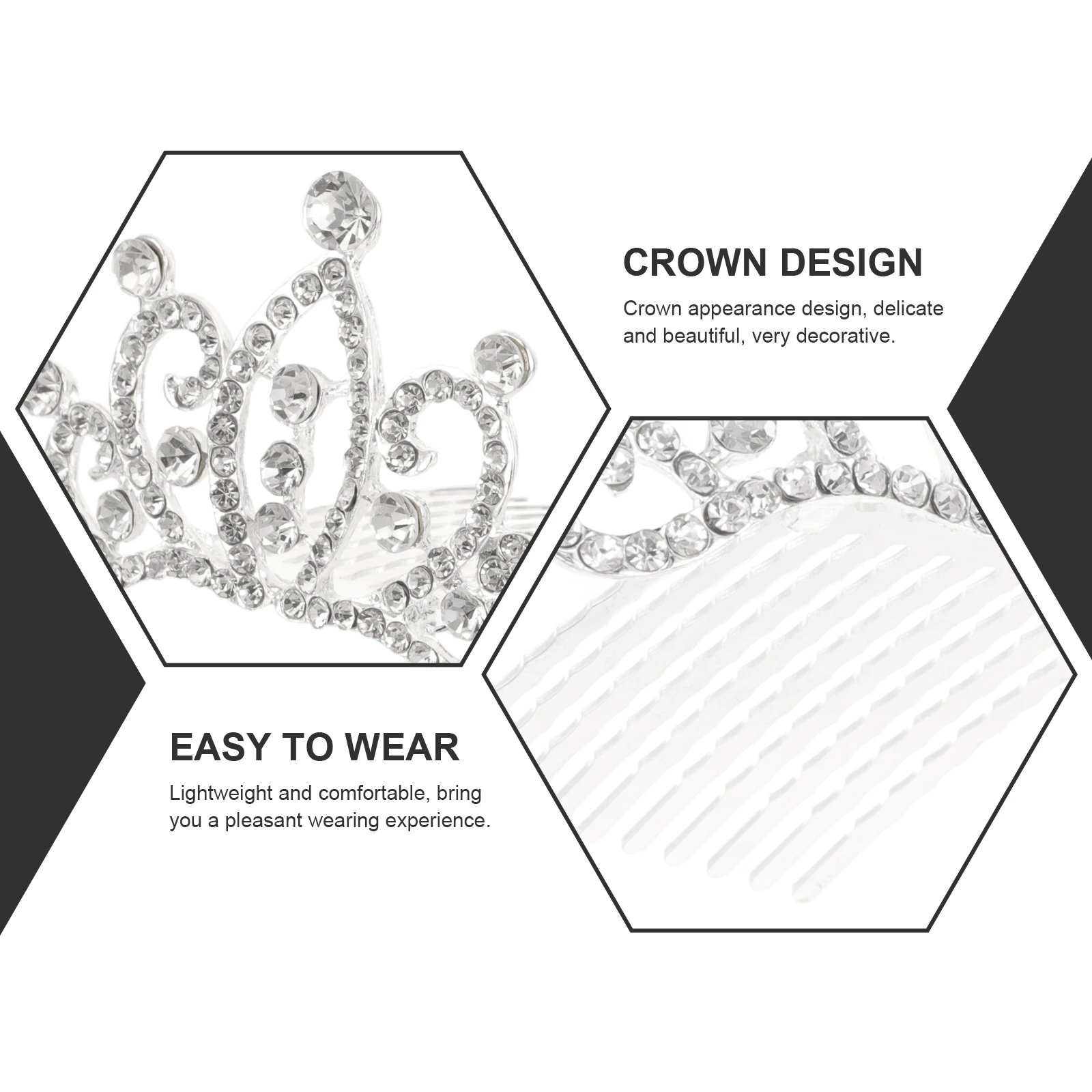 

Sparkling Comb Crown Rhinestone Tiara Hair Decoration for Birthday Party Cosplay Headpiece Tiara