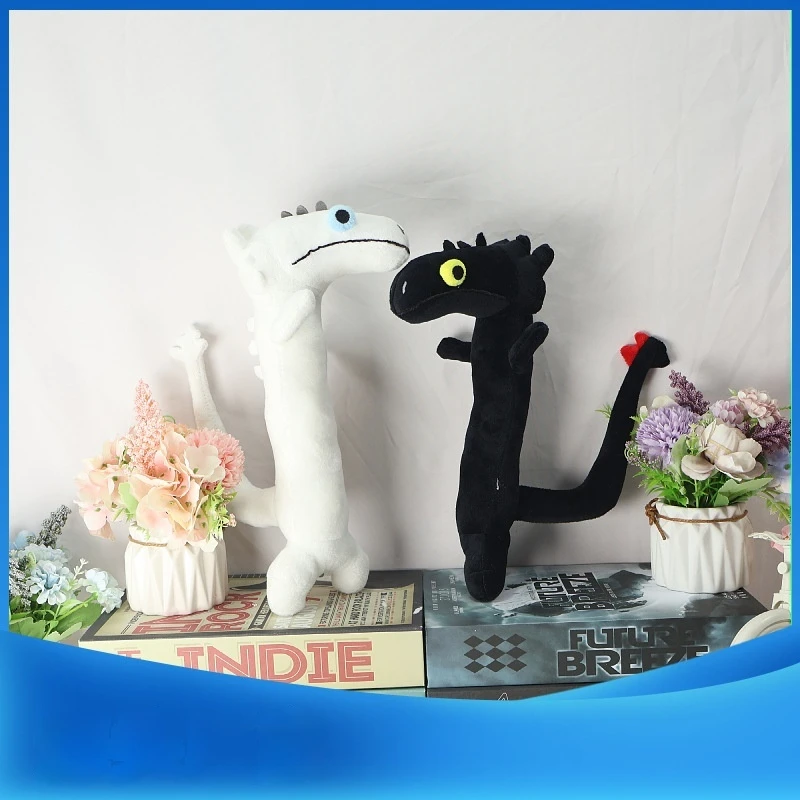 

Hot Sale Dancing Dragon Plush Toy Black White Stuffed Animal Doll Soft Plushie Cute Cartoon Character Gift for Kids Fans