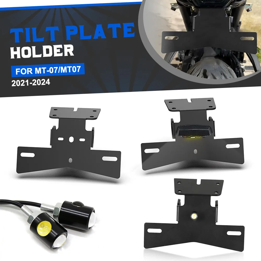 

2024 For YAMAHA MT07 FZ07 FZ-07 MT-07 XSR700 2021 2022 2023 Fender Eliminator Tail Number Plate Bracket License Holder LED Light