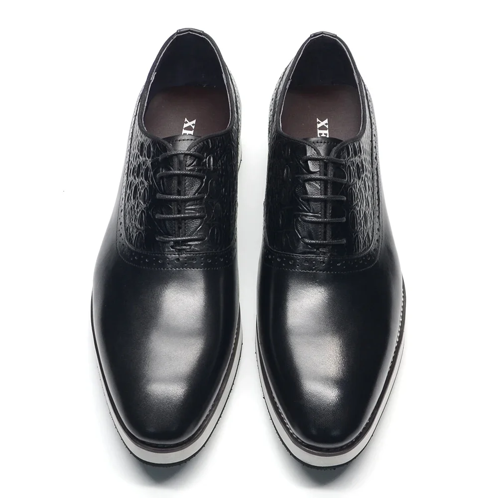 Fa. Cri. Italy Genuine Crocodile Leather Men\'s Oxford Dress Shoes Black Sz 8.5 Amazon.com | Authentic Crocodile Skin Classic Black Men main image 3