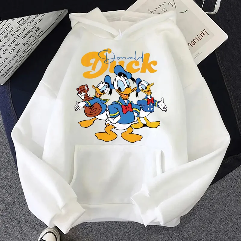 Creative Design disney duck Mickey graphic Women\'s hoodies casual Long Sleeved Sweatshirt New Fashion Harajuku pullovers tops