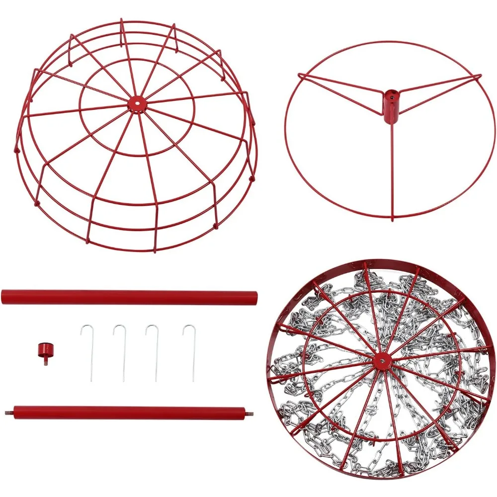 Cesta de Golf de disco con soporte, cesta portátil de hierro de 24 cadenas, Ayuda de entrenamiento profesional, accesorios elegantes para patio