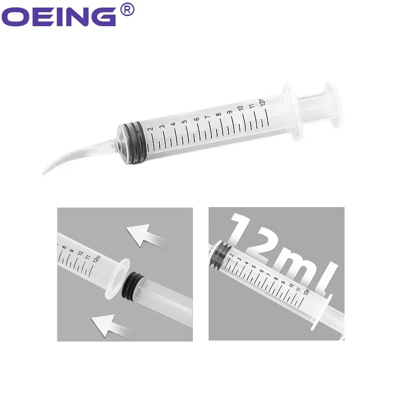 5/10 Pcs Dental Irrigation Syringe With Curved Tip Disposable Transparent Conveyor 12CC Teeth Whitening Oral Hygiene Care Tools