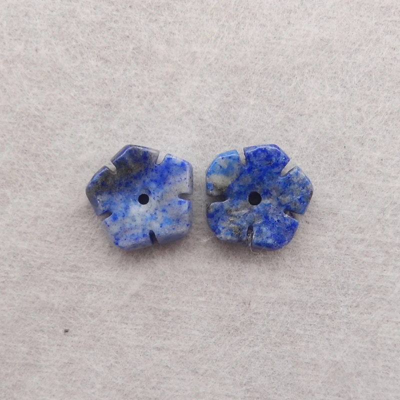 

B&F Natural Hand-Carved Lapis Lazuli Flower Beads 12x3mm 1.6g DIY Bracelet Making Jewelry Accessories for Women